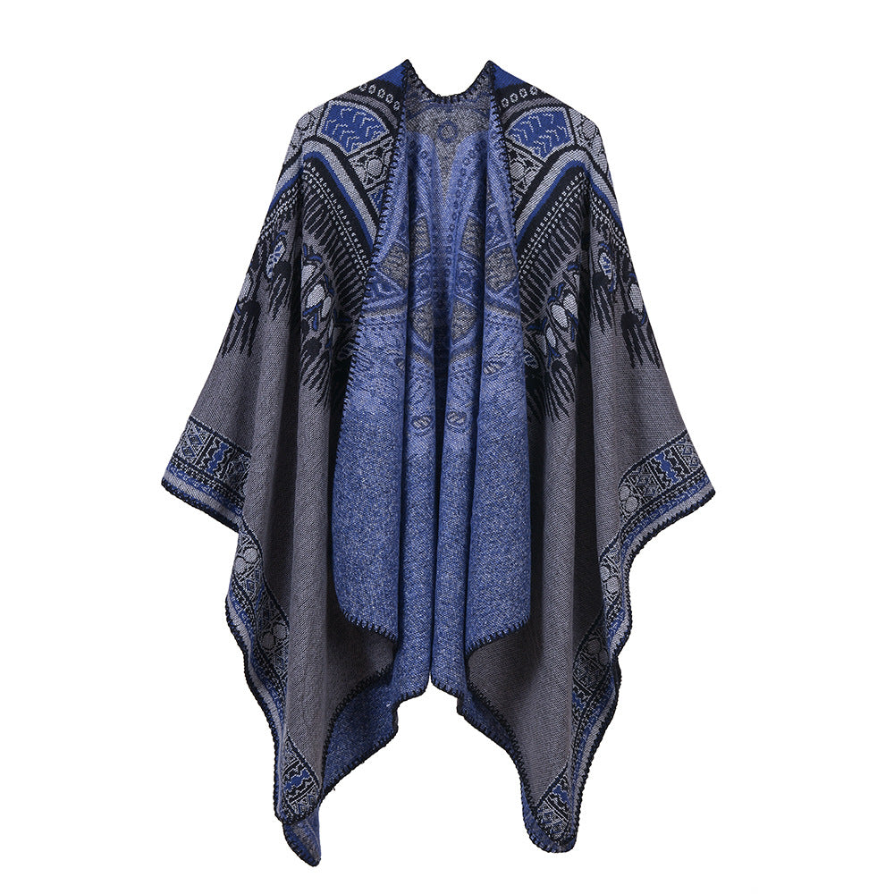 Autumn Winter Classic British Big Brand Artificial Cashmere Scarf Women Shawl Dual Use Shawl Cape