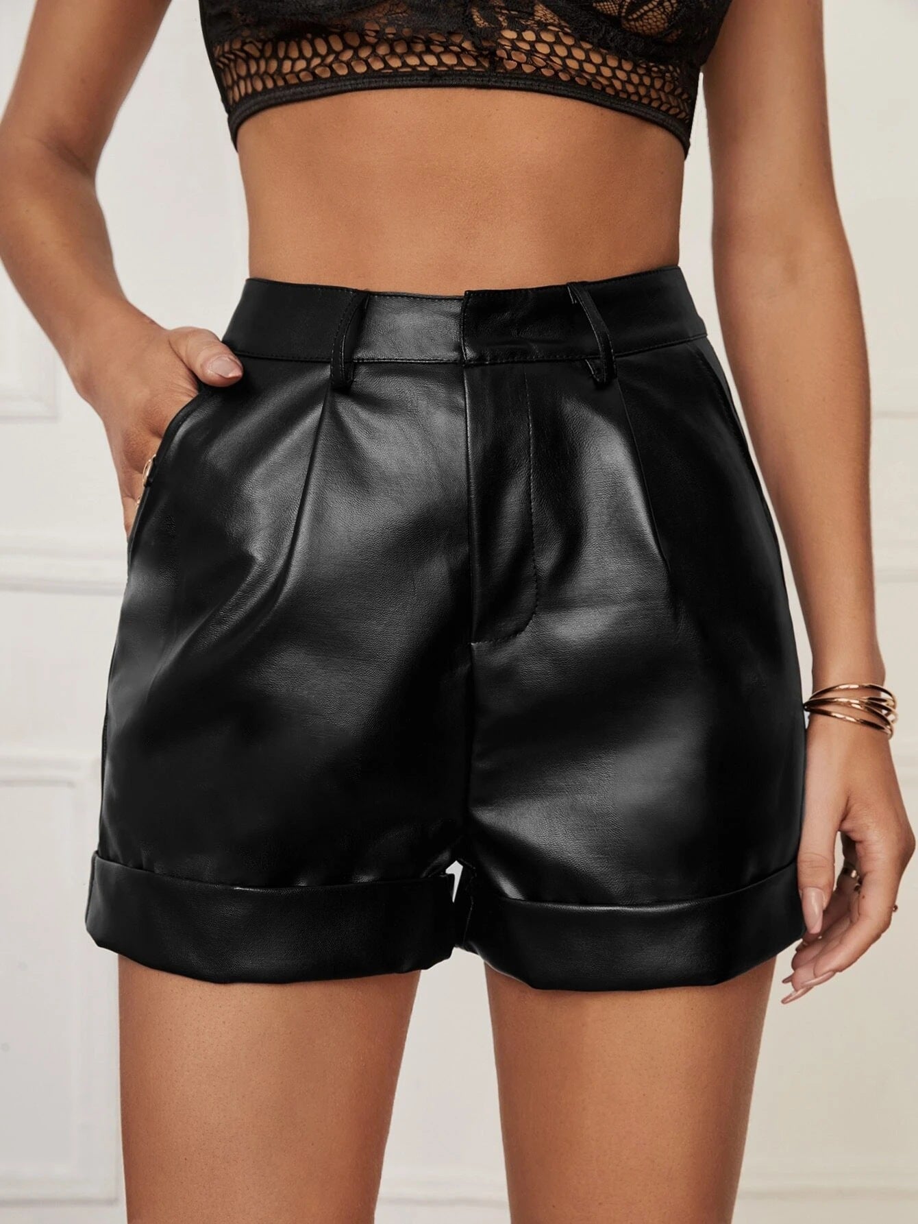 Gaynor Faux Leather Shorts