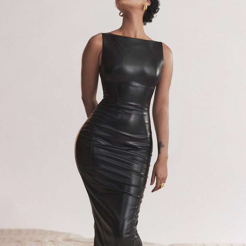 Fern Faux Leather Maxi Dress