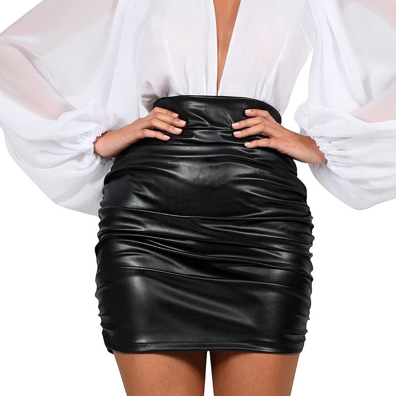 Harmony Leather Pleated Skirt